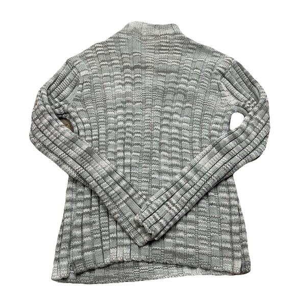 Vintage Y2K GAP Women’s Gray Ribbed Knit Sweater Button Collar Striped Size L - Picture 4 of 12